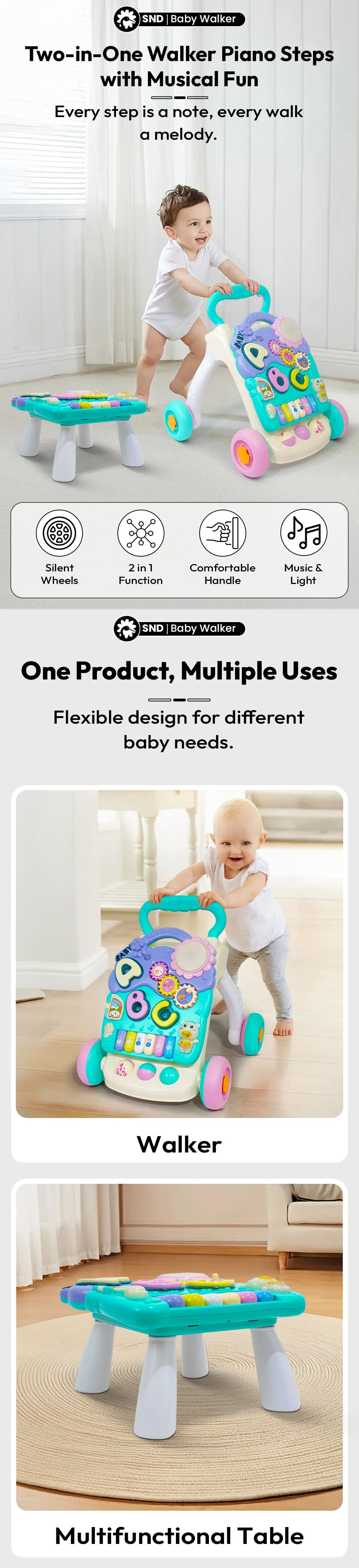 Baby Play Gym Cum Walker