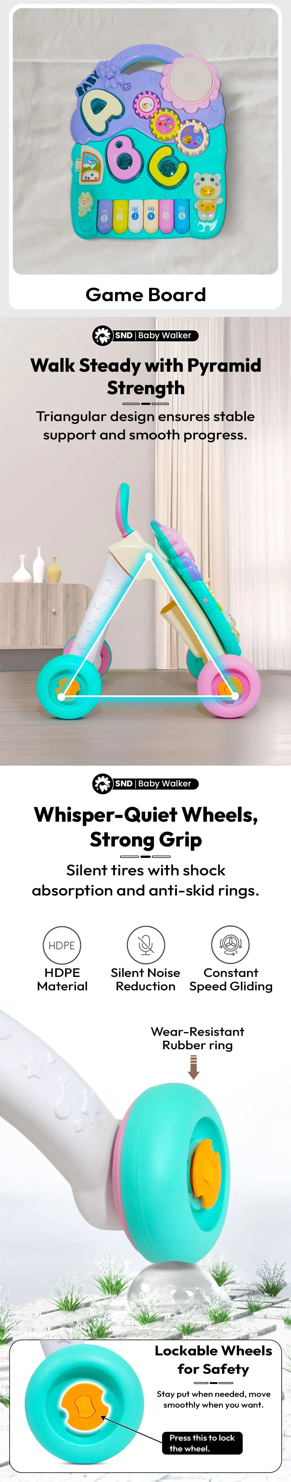 3-in-1 Baby Play Gym Cum Walker