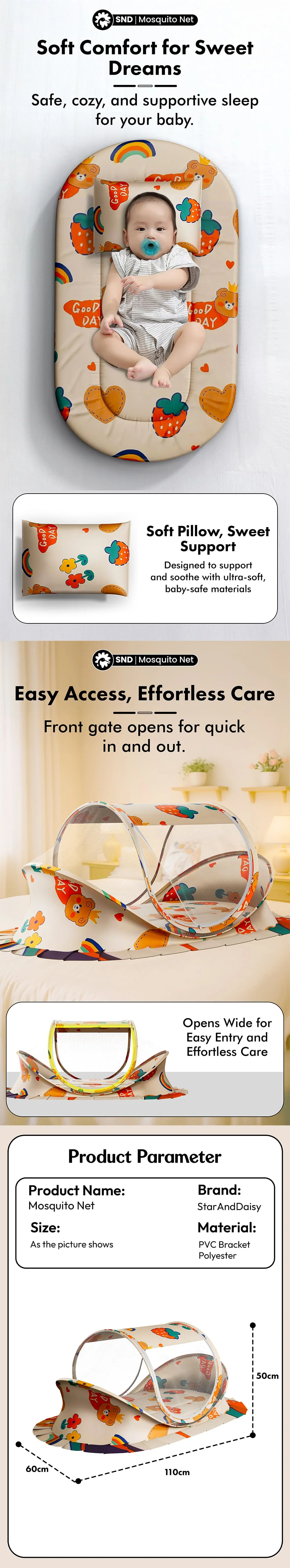 Skin-friendly baby bed set