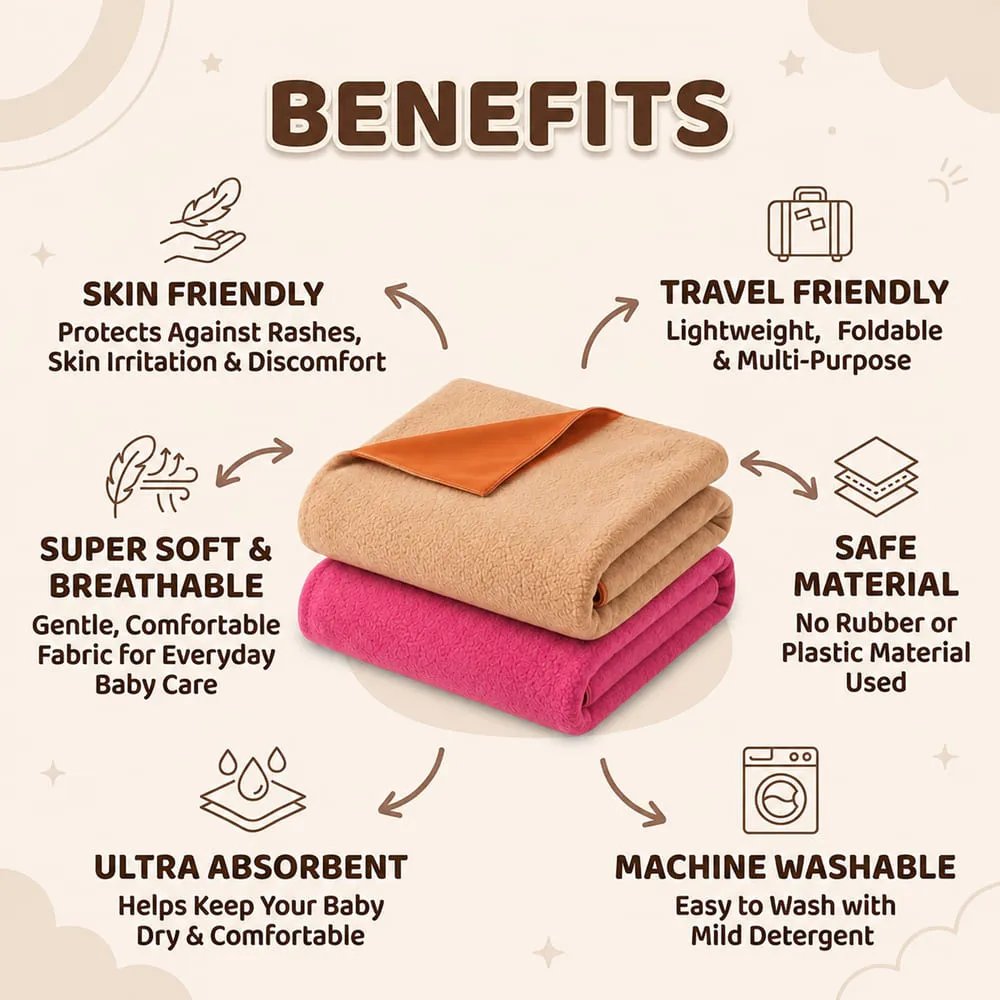 benefits of using Baby Dry sheet orange pink