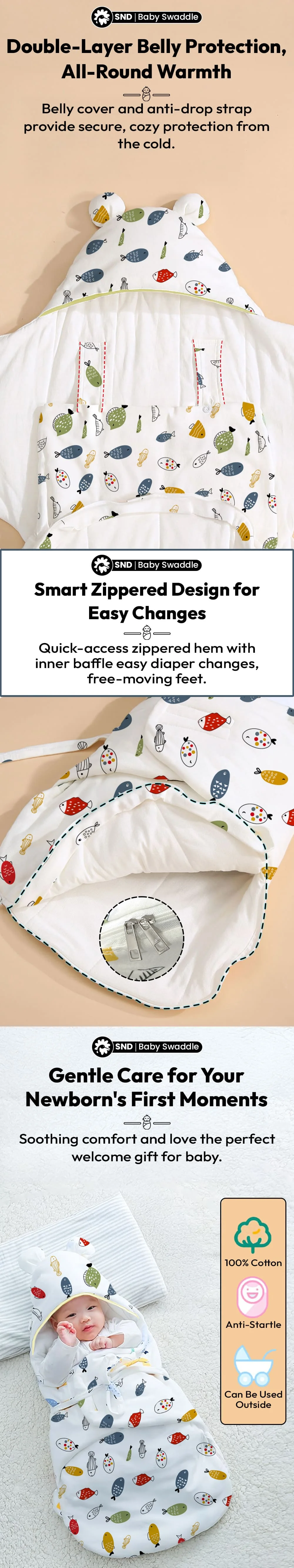 Butterfly Shaped Baby Swaddle