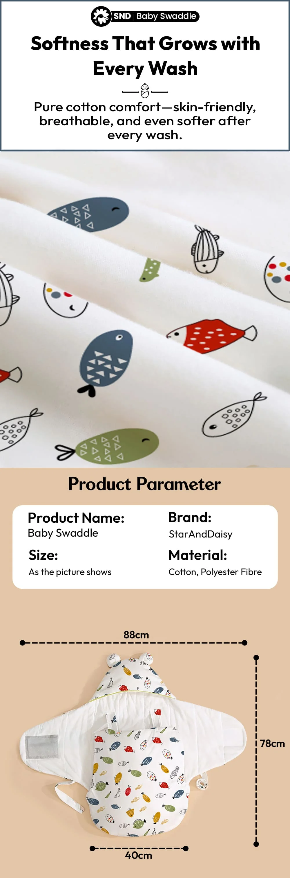 Butterfly Shaped Baby Swaddle