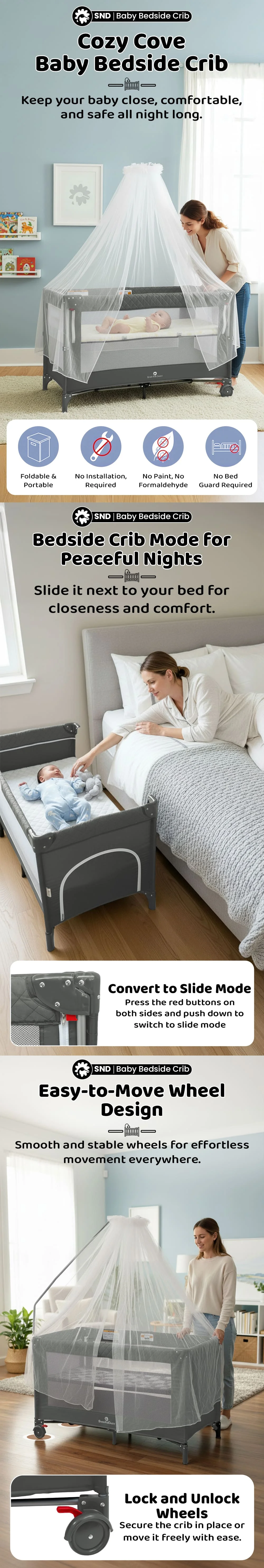 CozyCove Bedside Crib