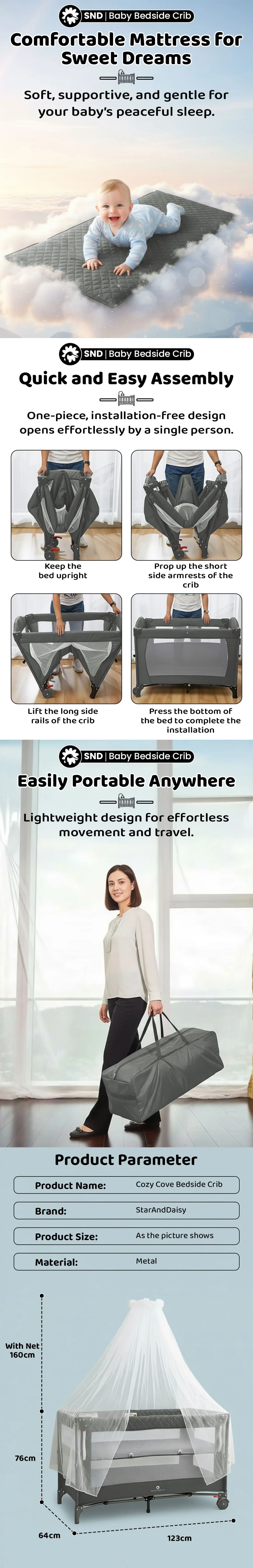 CozyCove Bedside Crib