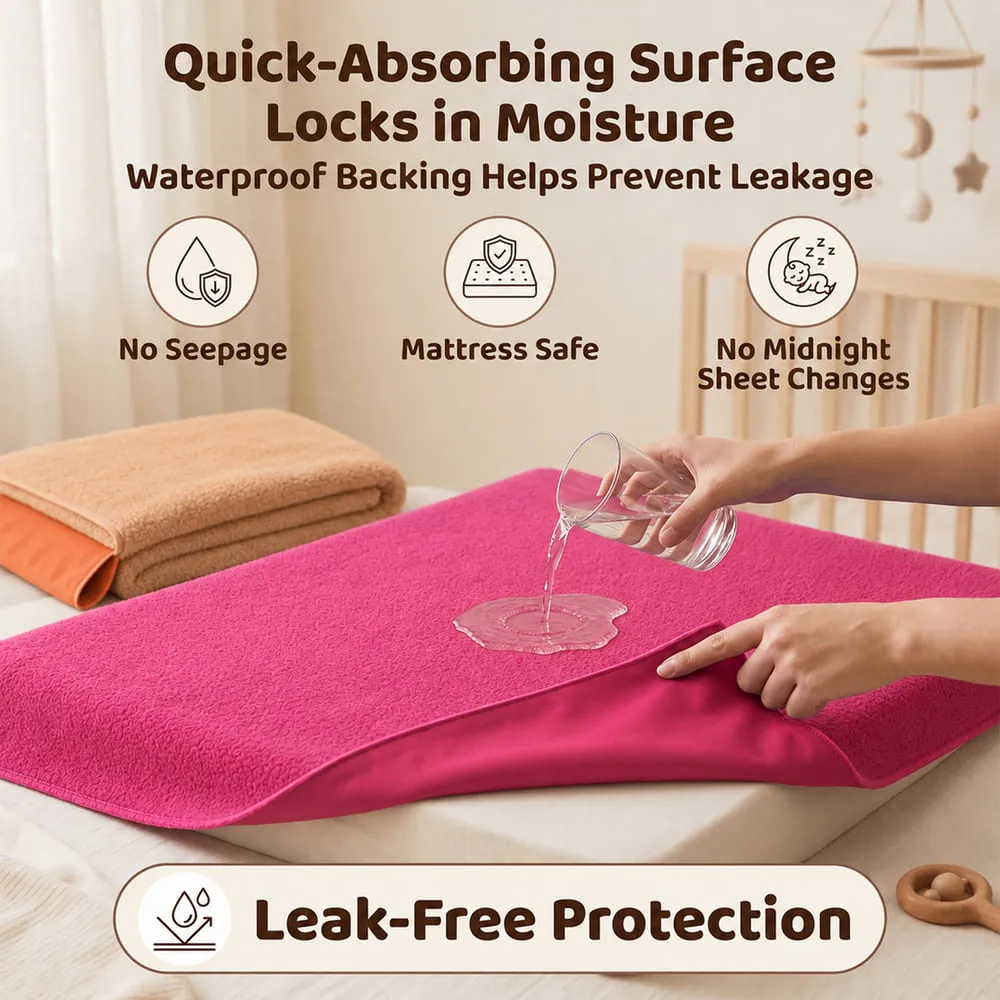 leak free Baby Dry sheet orange pink