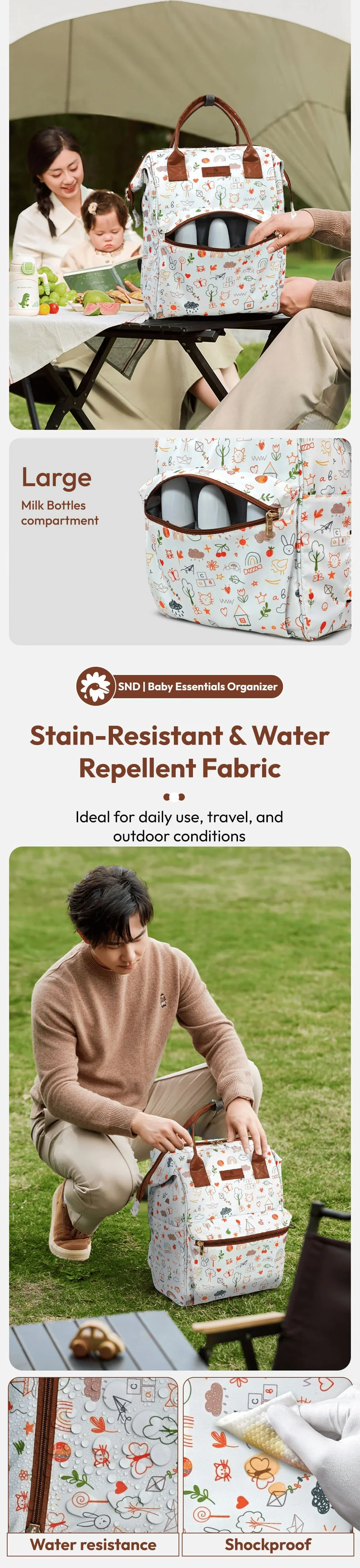 Baby diaper bag for travel