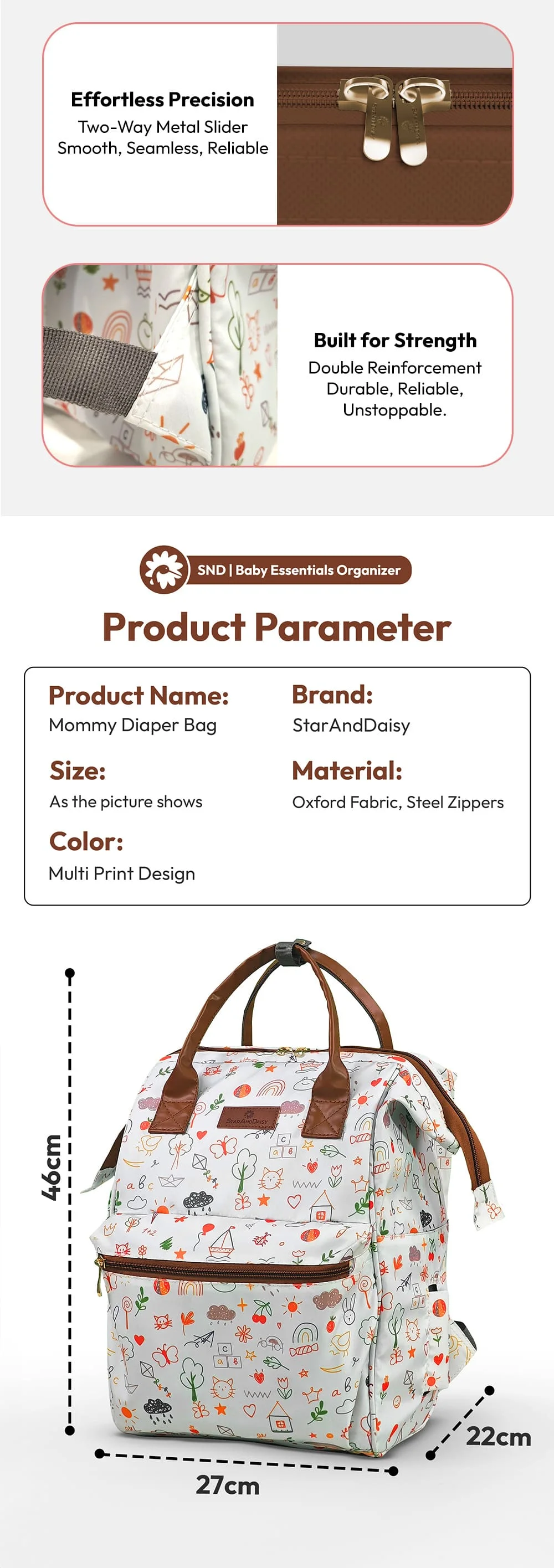 Baby diaper bag for travel