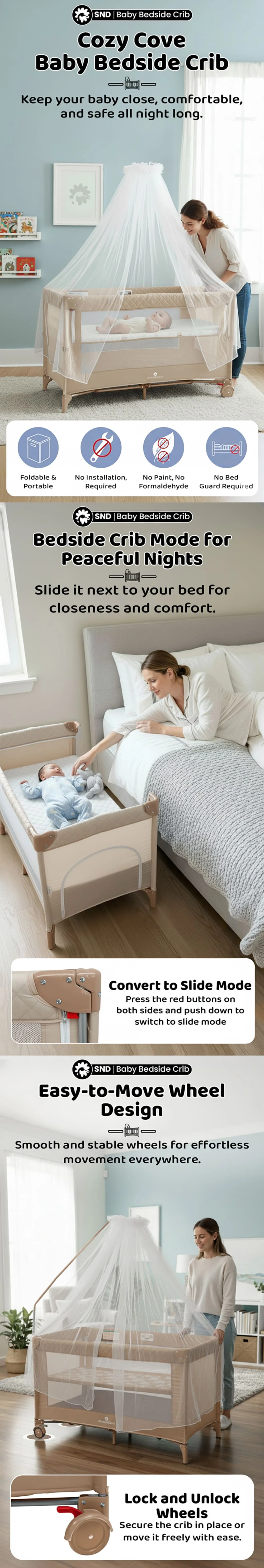 CozyCove Bedside Crib