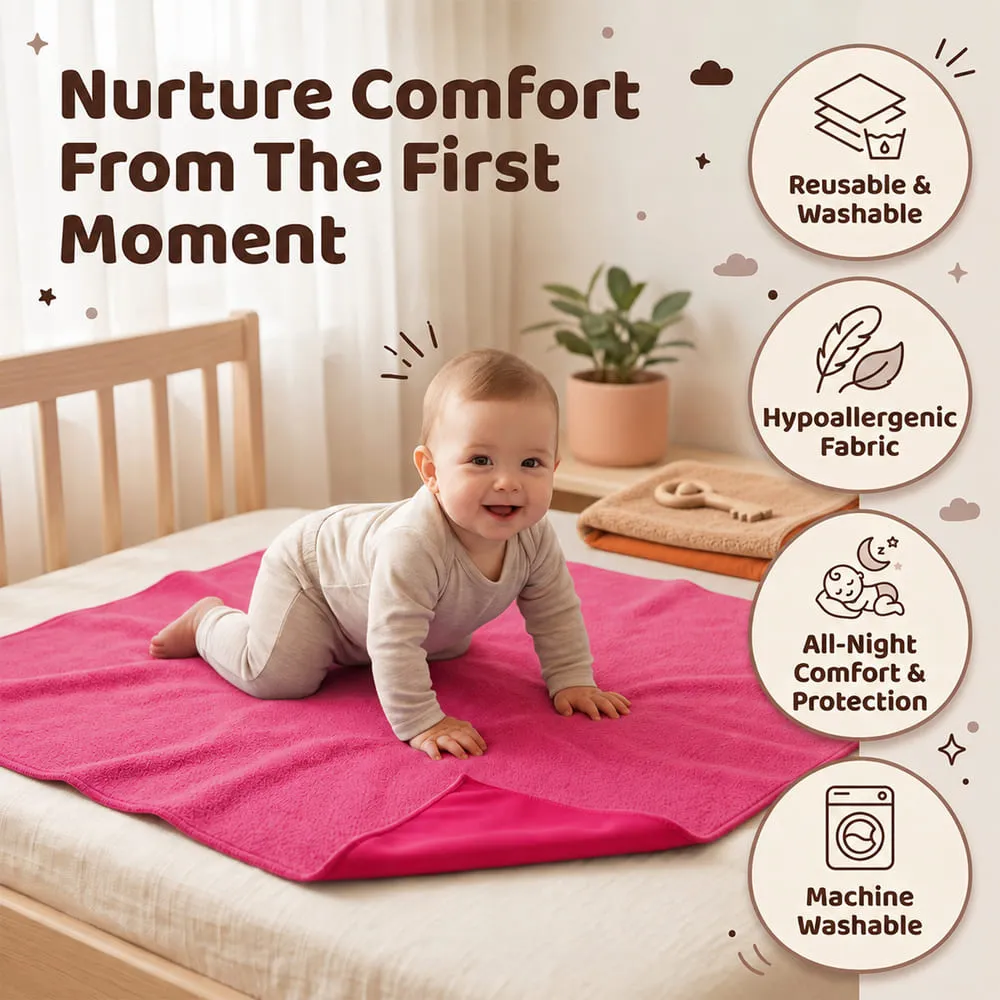nurture comfort Baby Dry sheet orange pink