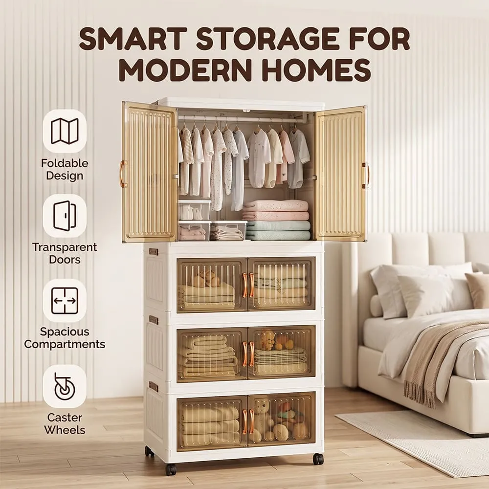 smart storage for modern homes Foldable Storage Cabinets Transparent 1 Wardrobe 3 Folding Boxes smart storage for modern homes Foldable Storage Cabinets Transparent 1 Wardrobe 3 Folding Boxes