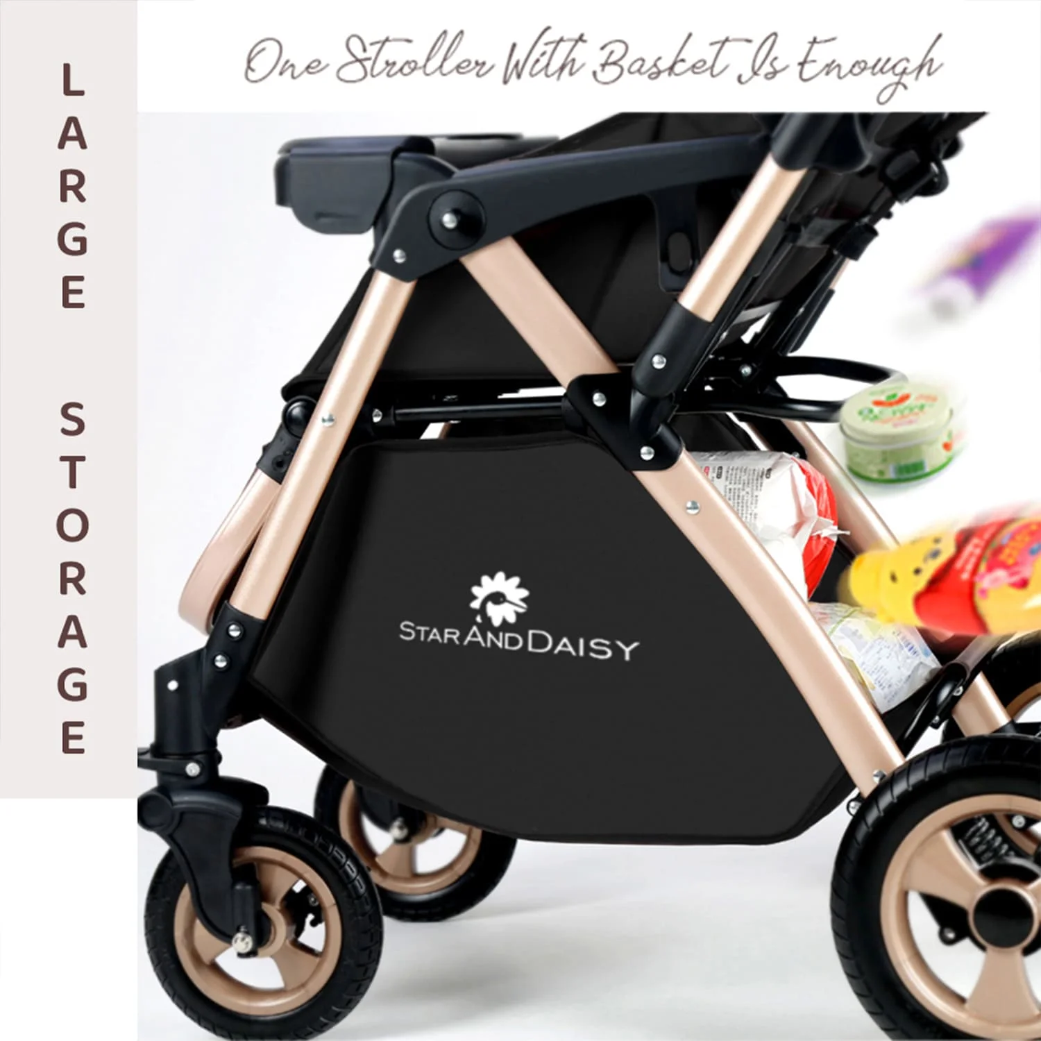 Baby Stroller With Storage Basket