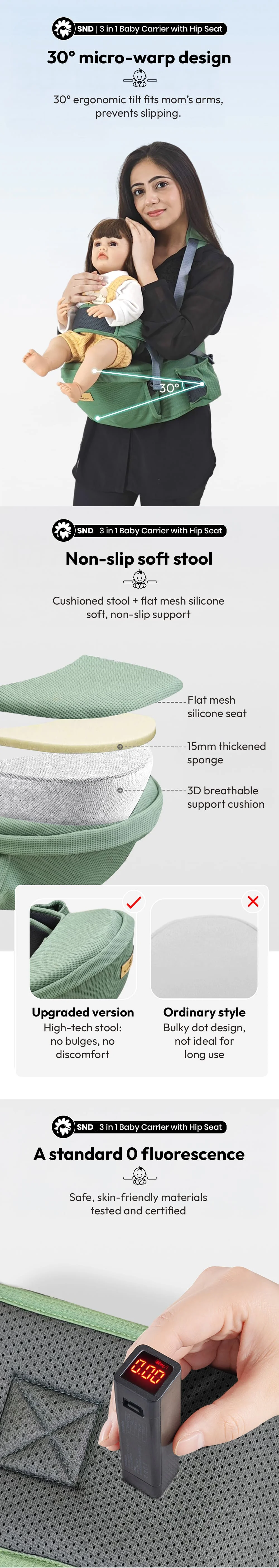 3-in-1 Baby Cariier Bag with Heap Seat