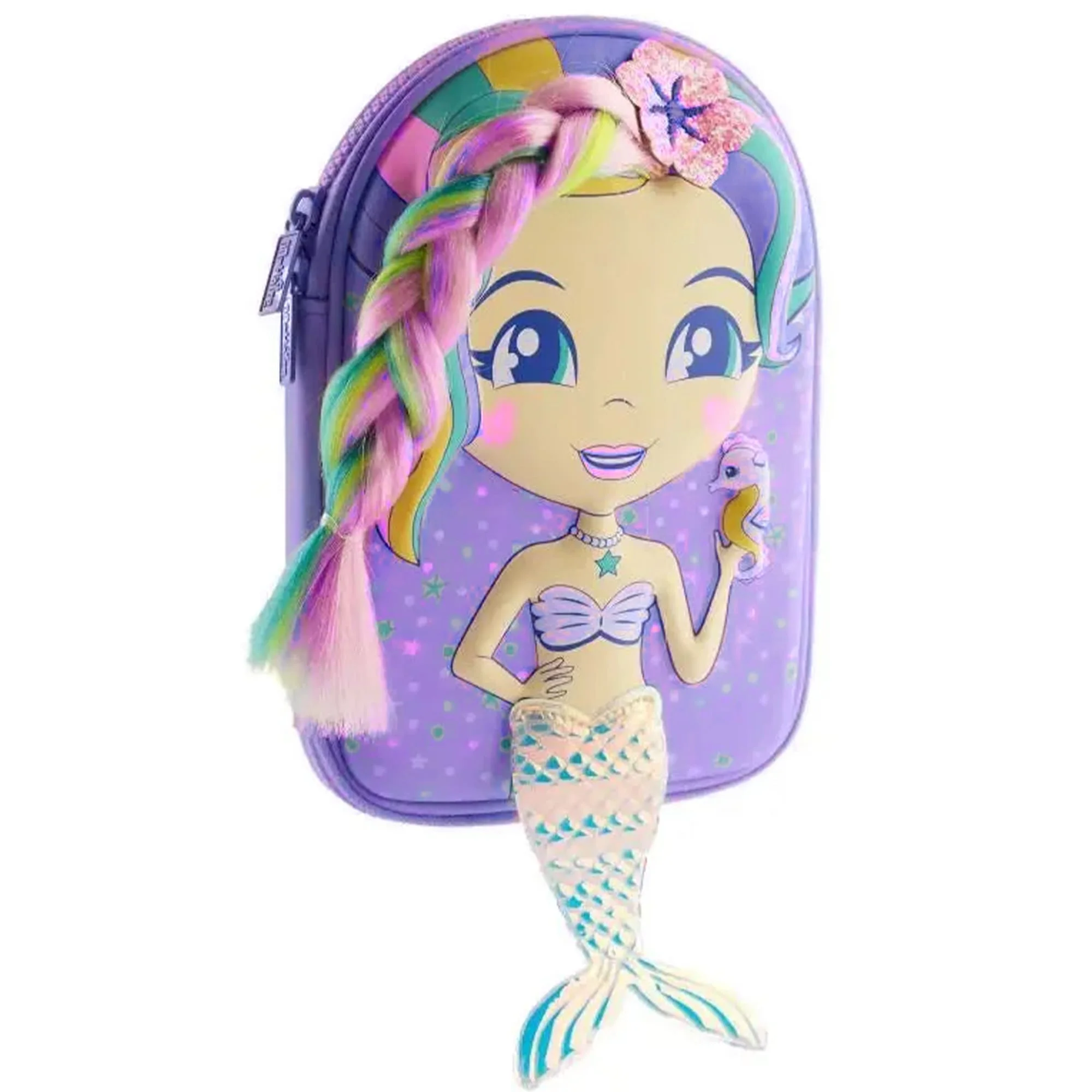 3D Pencil Case Mermaid Purple