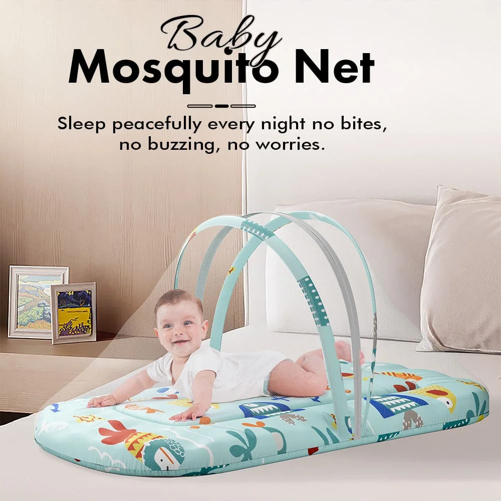 Bed Set with Mosquito Net aqua
