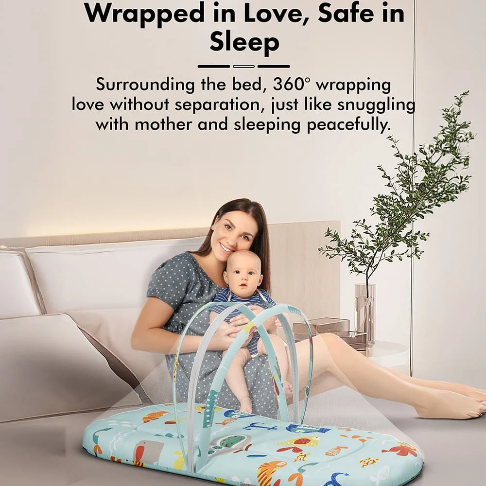 Bed Set with Mosquito Net aqua