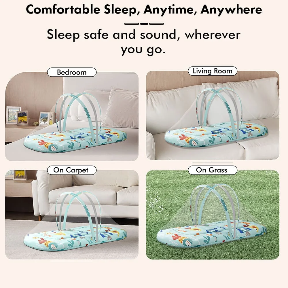 Bed Set with Mosquito Net aqua