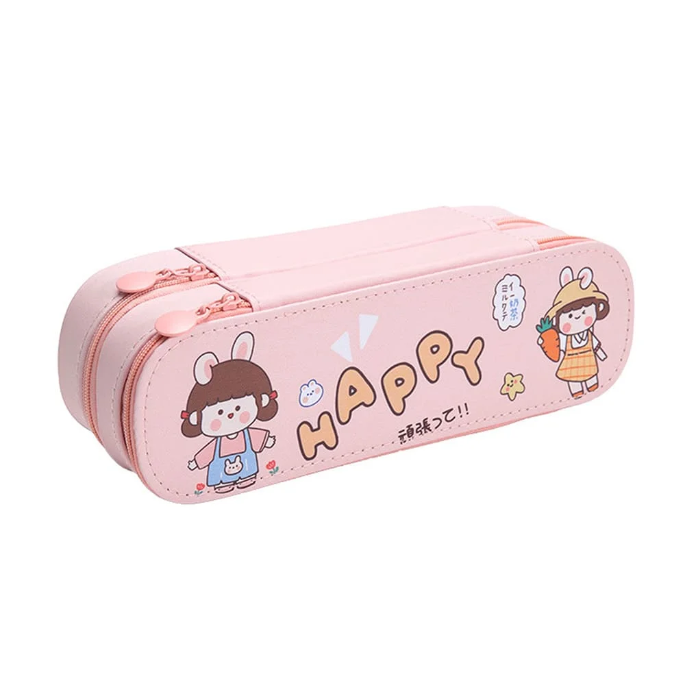 Cartoon-Double-Decker-pencil-box-Girl-Pink