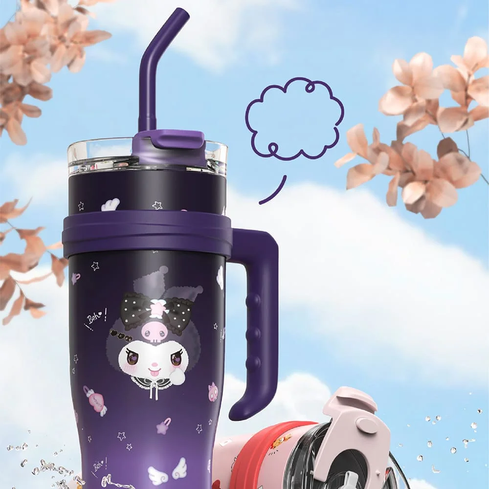 Cartoonistic stailess steel tumbler large size violet
