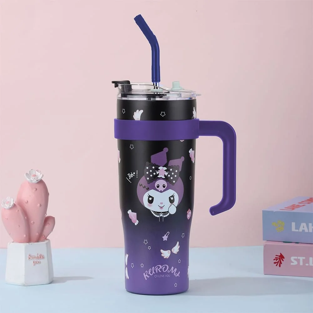 Cartoonistic stailess steel tumbler large size violet