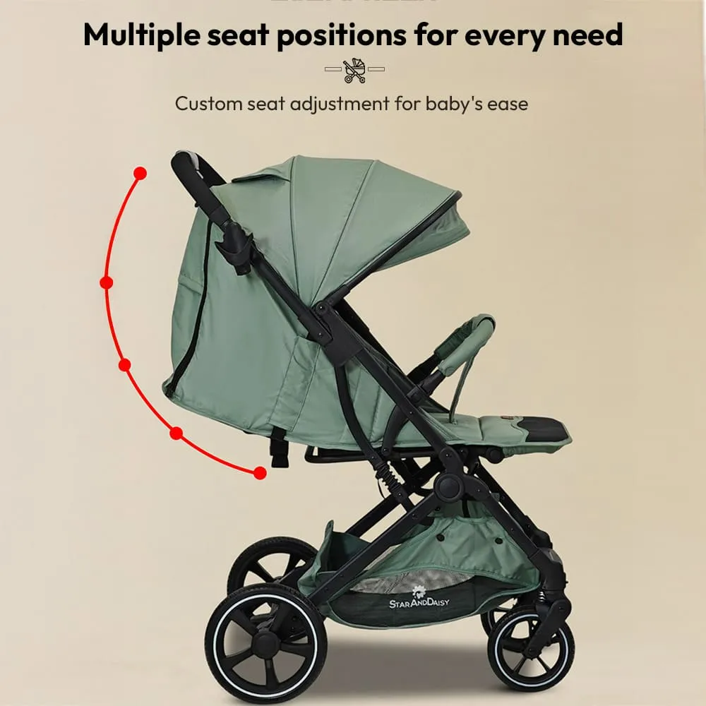 Lunex Baby Stroller multiple position of sitting and canopy adjustment