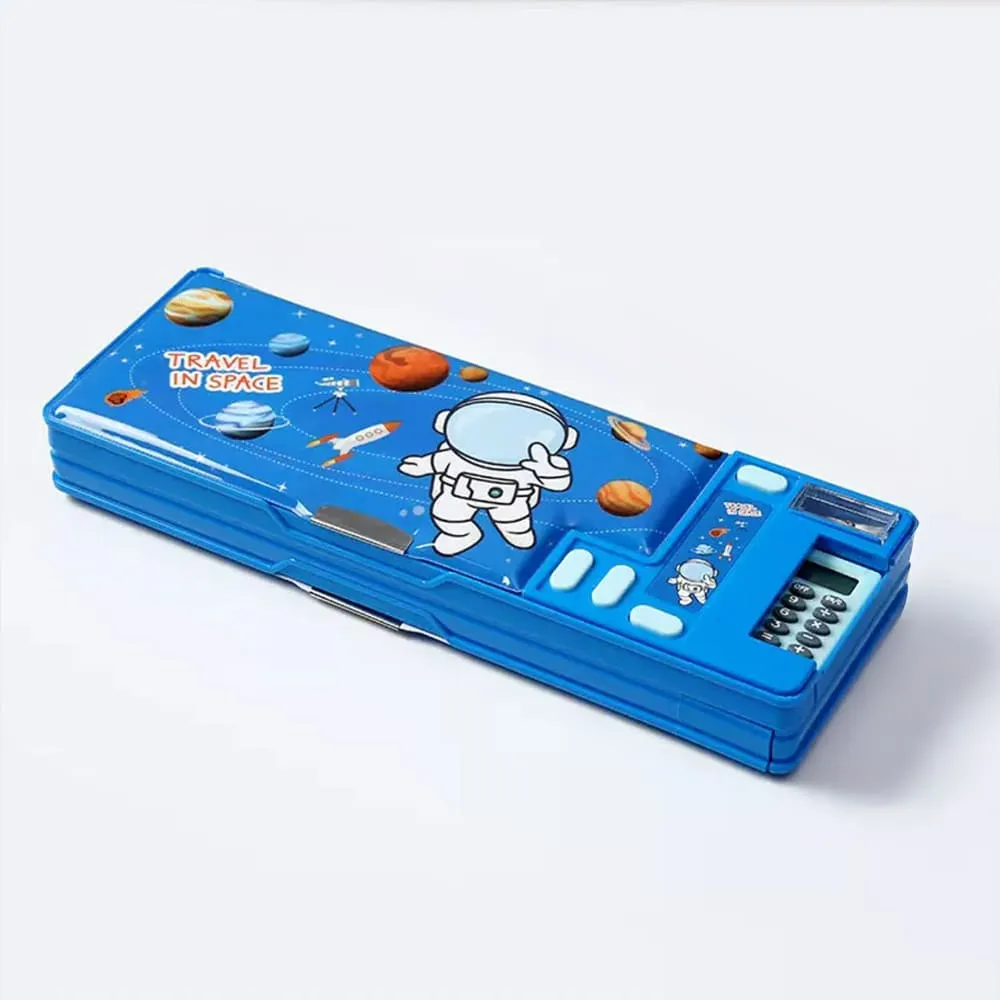 Multi-Functional Pencil Box for Kids - Dark blue spaceman