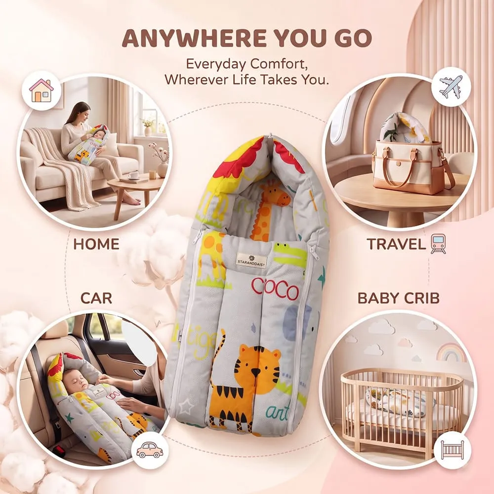 anywhere anytime baby sleeping bag animal print