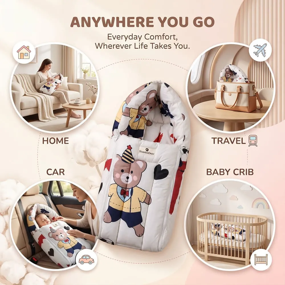 anywhere anytime go with baby sleeping bag bunny print