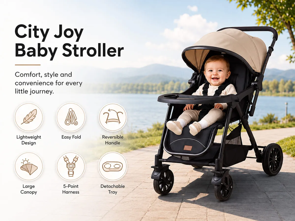 City Joy Baby Stroller with Reversible Handle