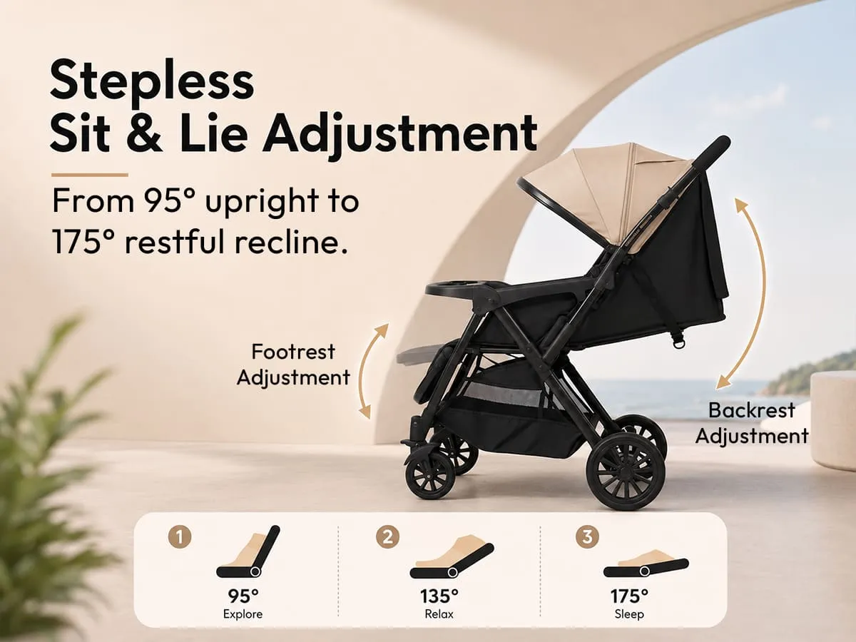 City Joy Baby Stroller with Reversible Handle