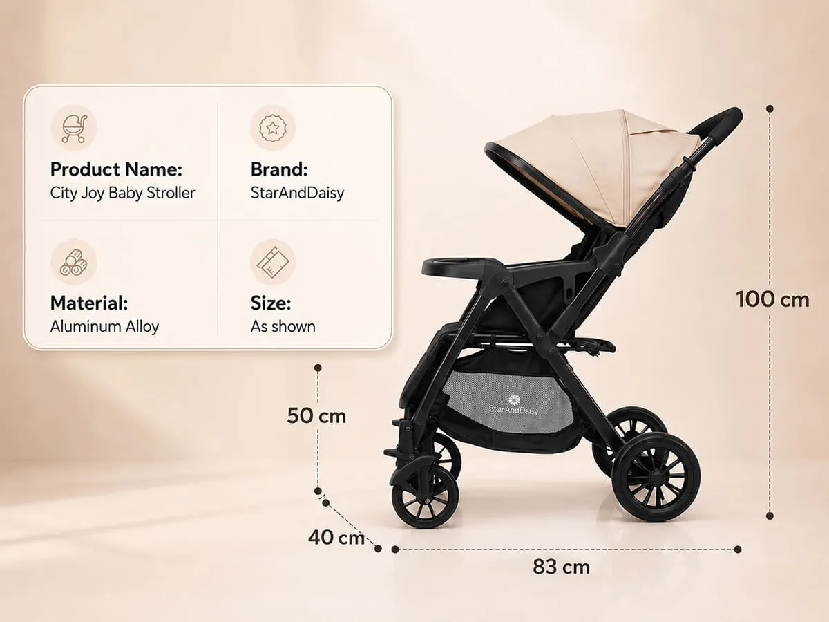 City Joy Baby Stroller with Reversible Handle