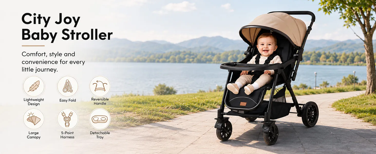 City Joy Baby Stroller with Reversible Handle