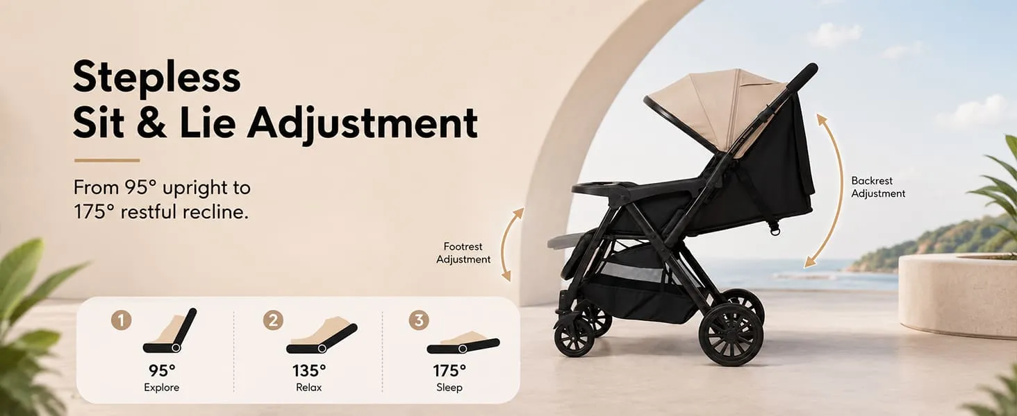 City Joy Baby Stroller with Reversible Handle