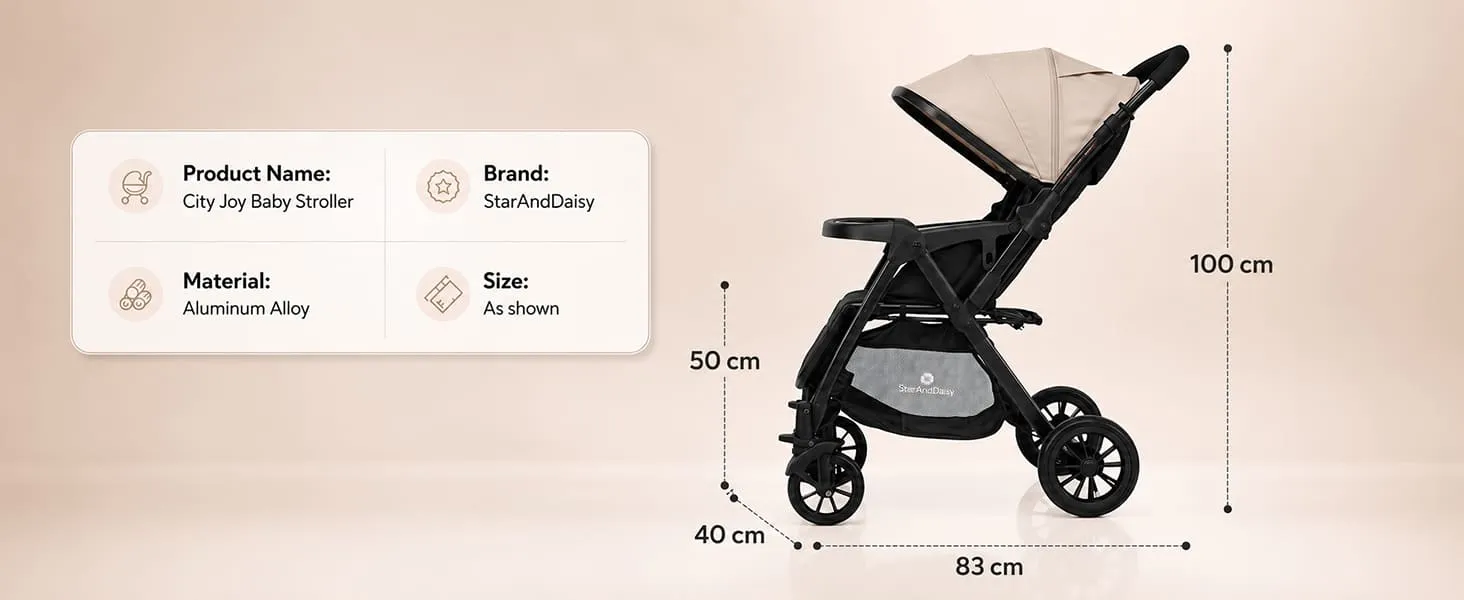 City Joy Baby Stroller with Reversible Handle