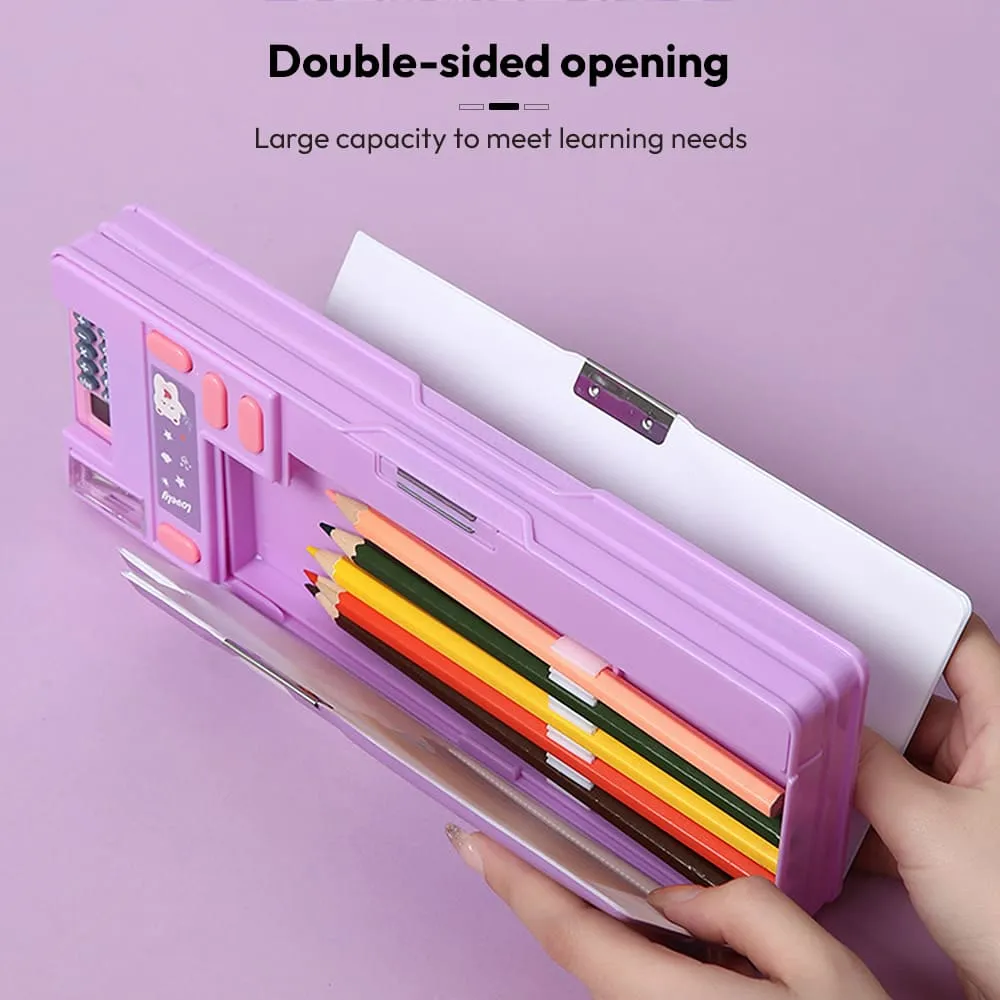 kids pencil box for school double sided opening