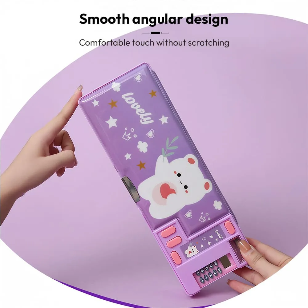 kids pencil box for school smooth angular design