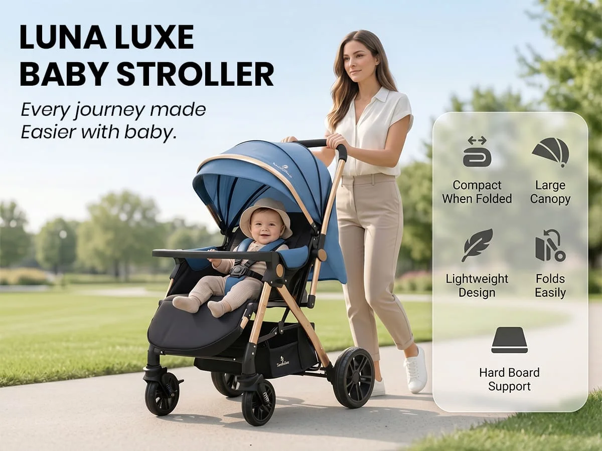 Luna Luxe Baby Stroller – Convertible Stroller Pram