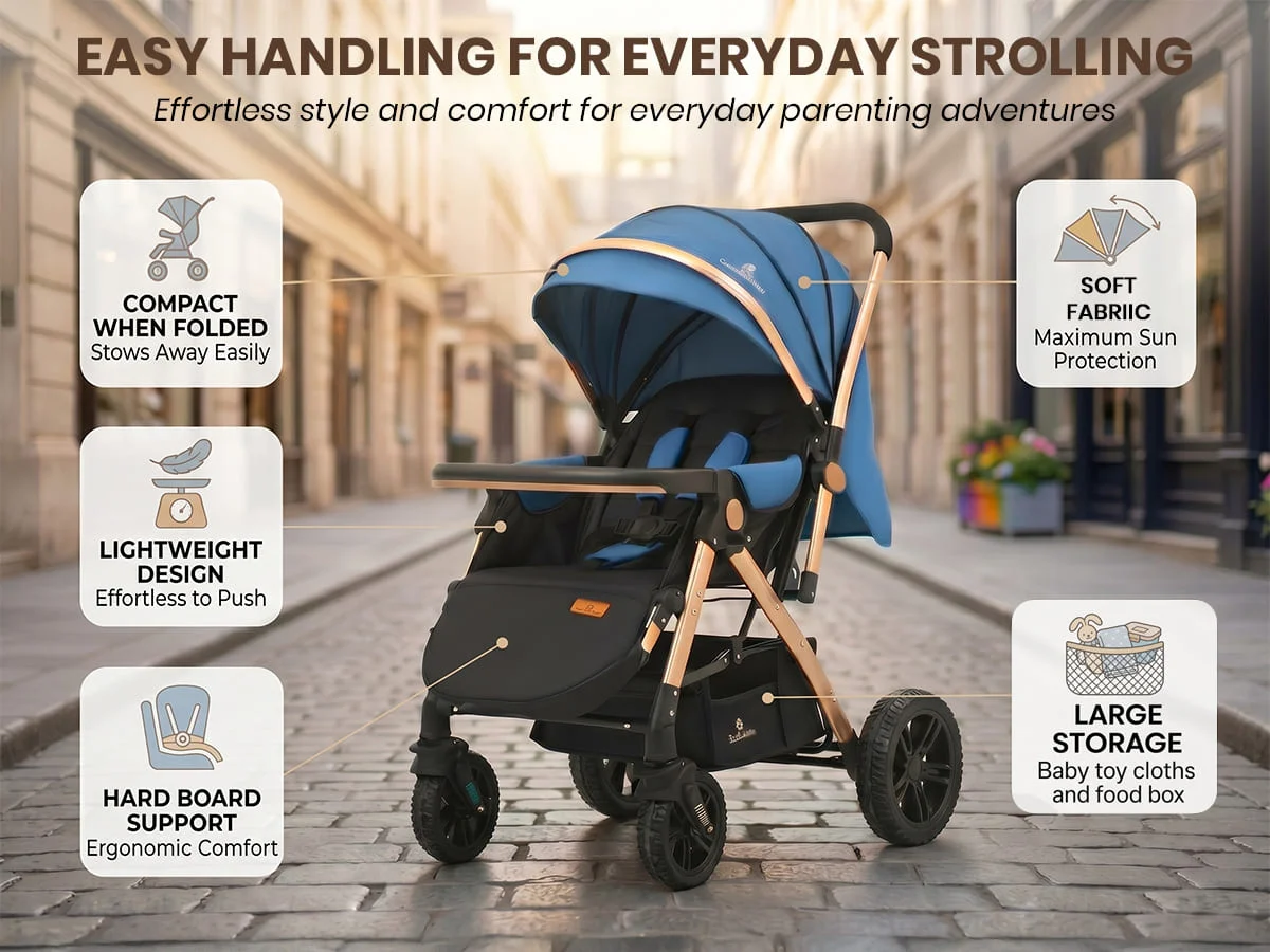 Luna Luxe Baby Stroller – Convertible Stroller Pram