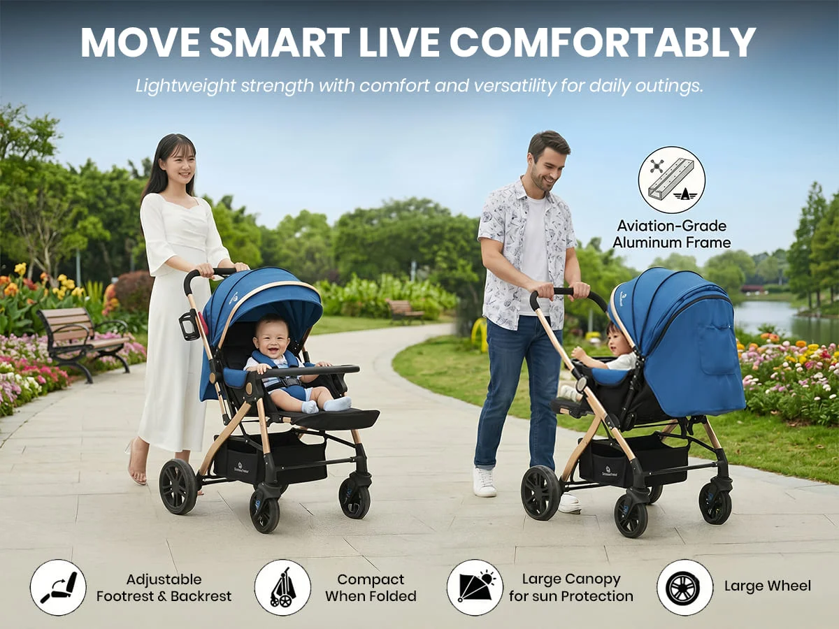 Luna Luxe Baby Stroller – Convertible Stroller Pram