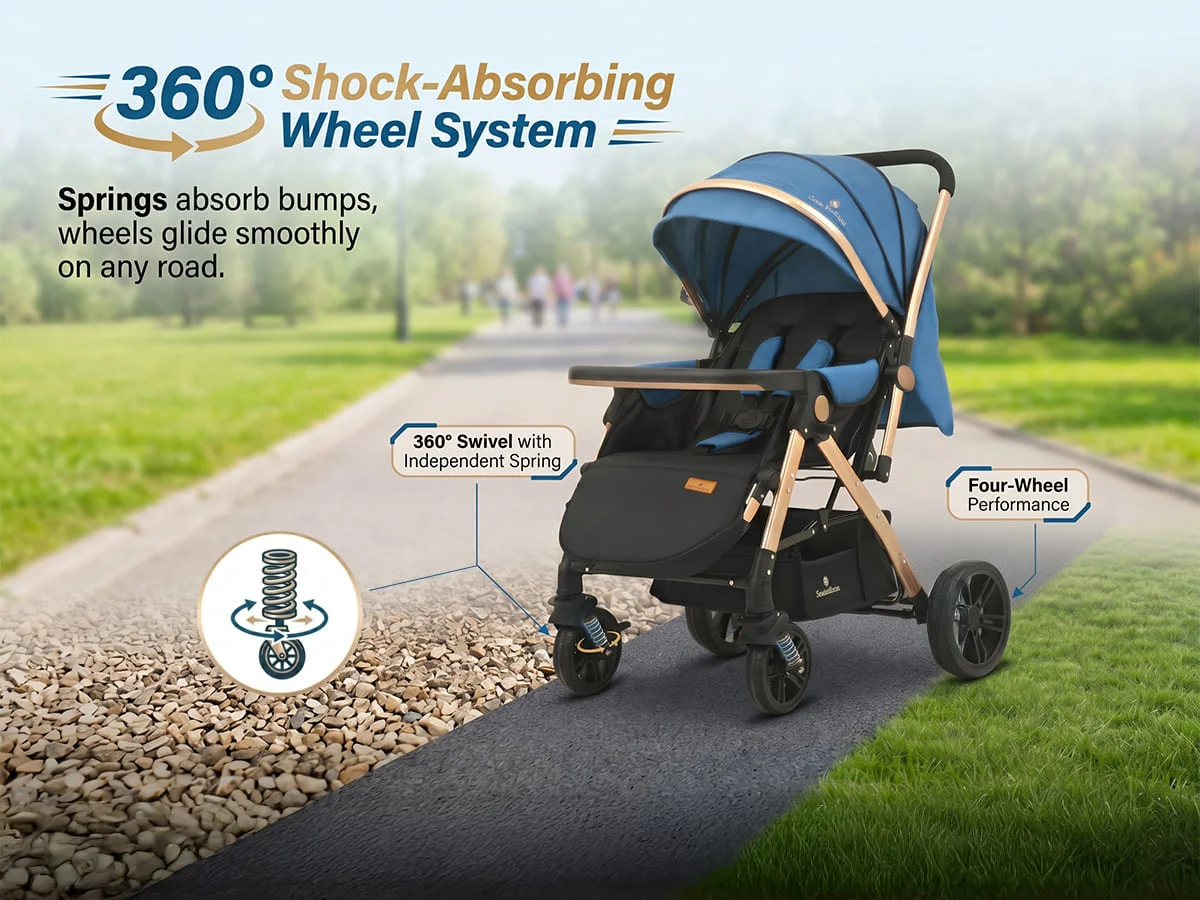 Luna Luxe Baby Stroller – Convertible Stroller Pram