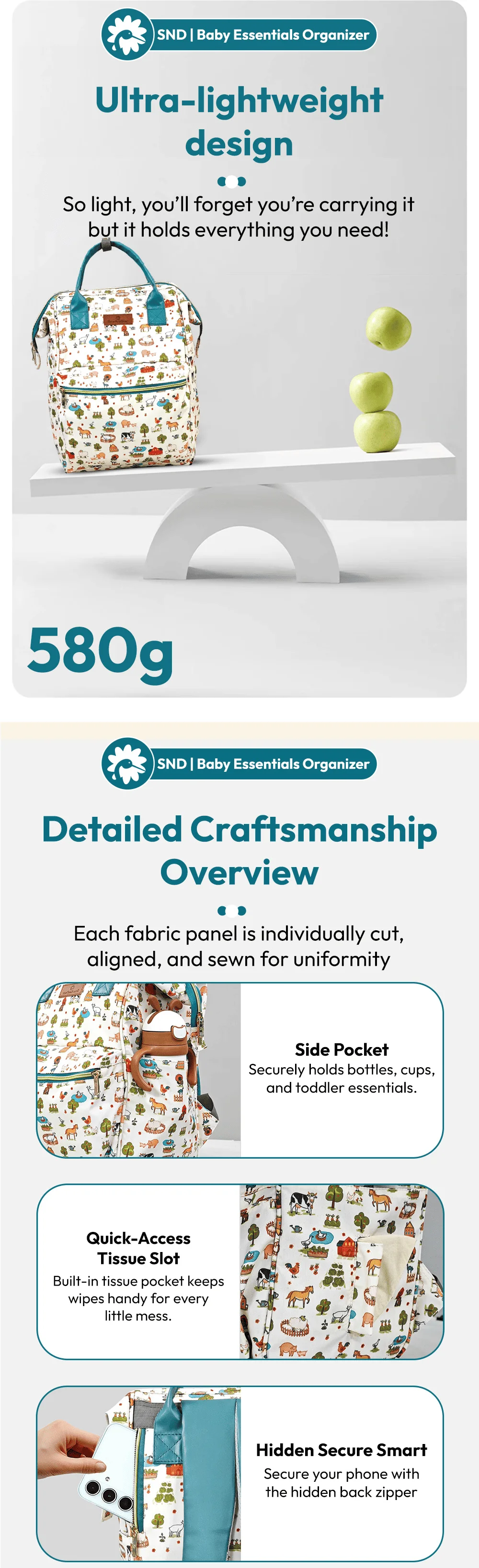 Baby diaper bag for travel