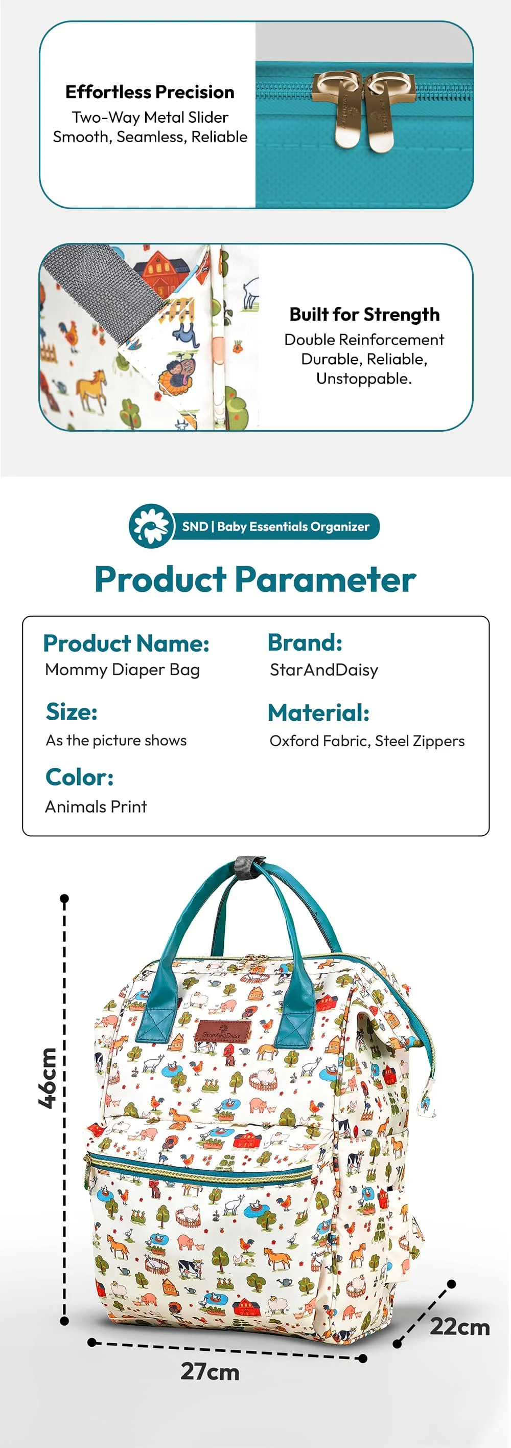 Baby diaper bag for travel