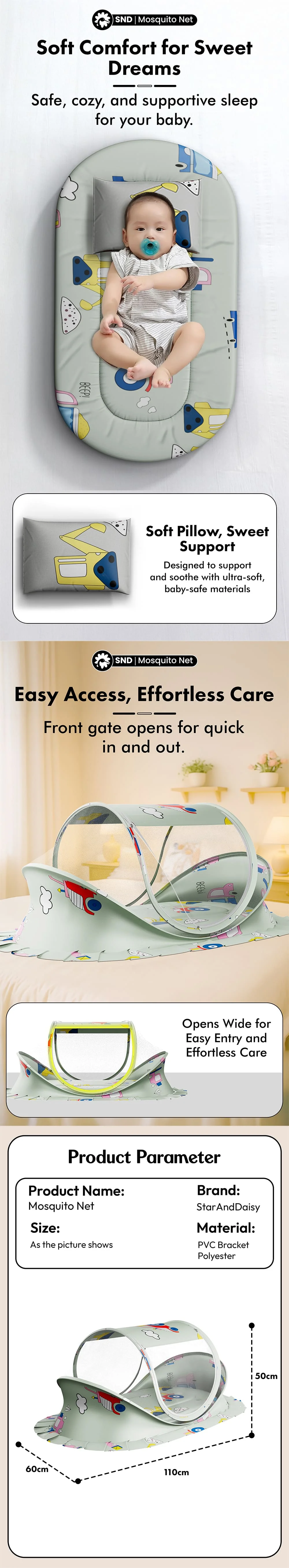 Skin-friendly baby bed set