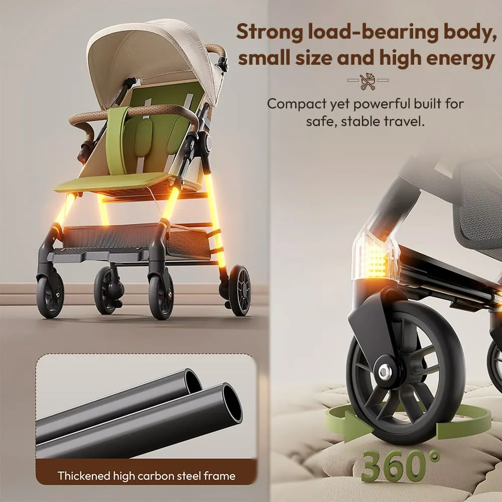 newnest-baby-stroller-green strong load bearing rod