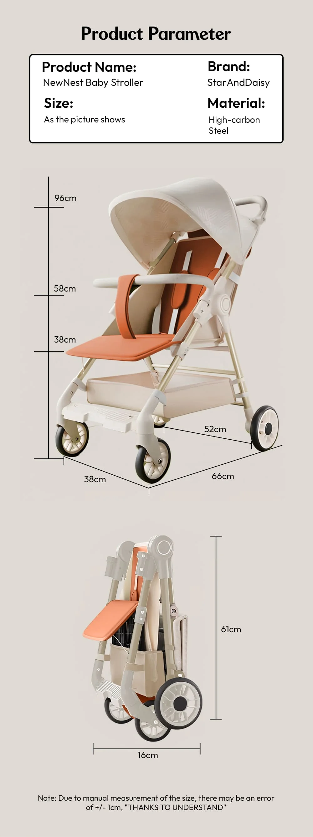 newnest baby stroller brown