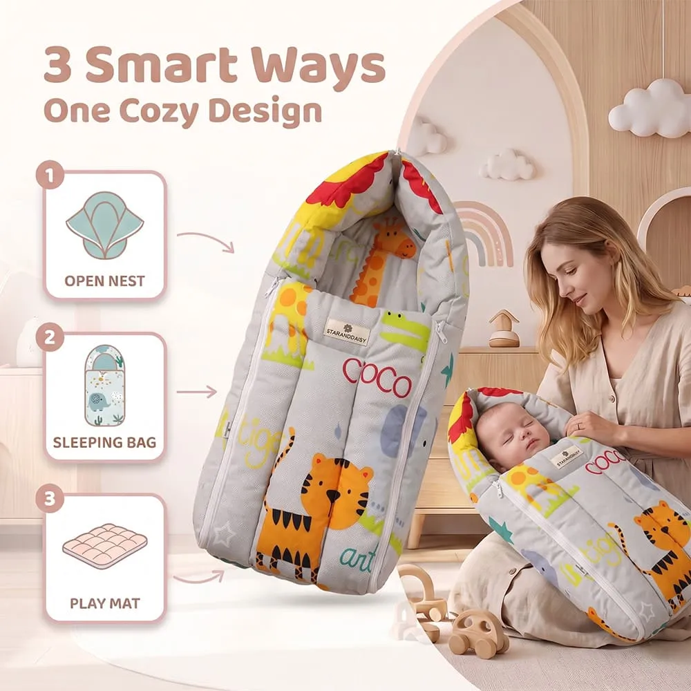 smart way baby sleeping bag animal print