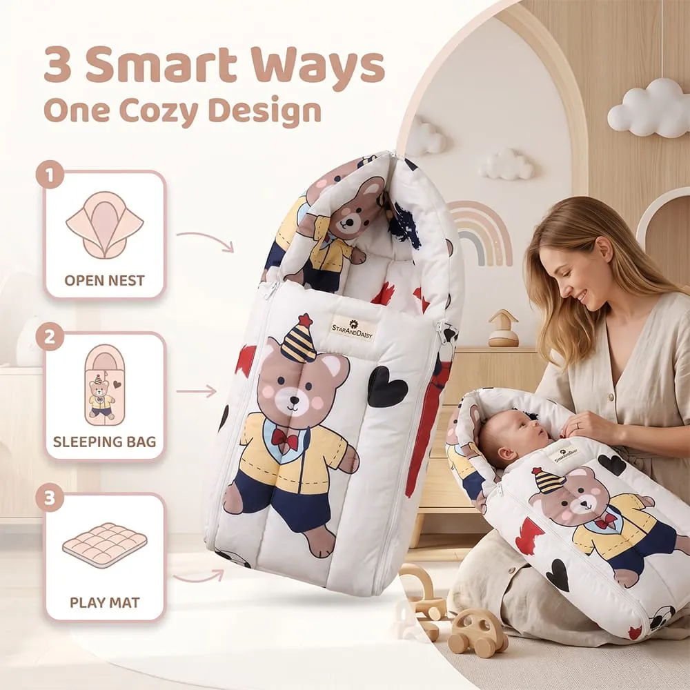 smart way baby sleeping bag bunny print