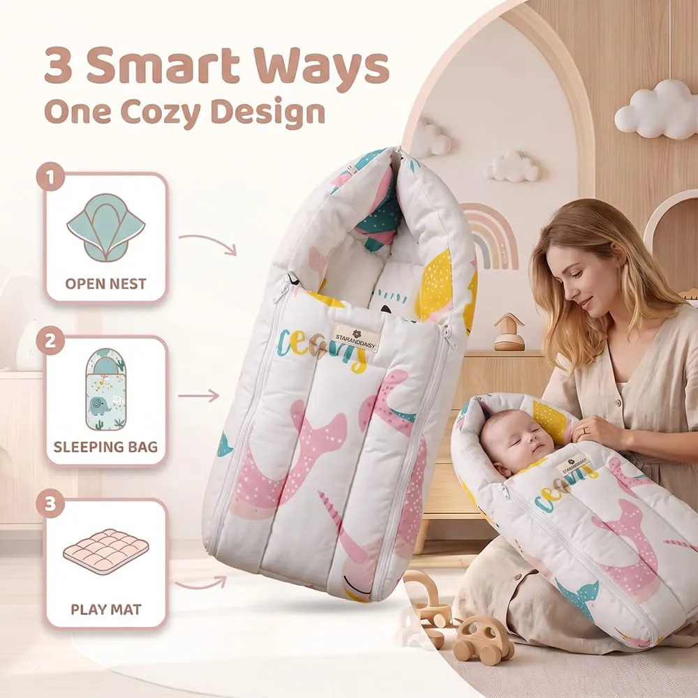 smart way of use baby sleeping bag ocean print