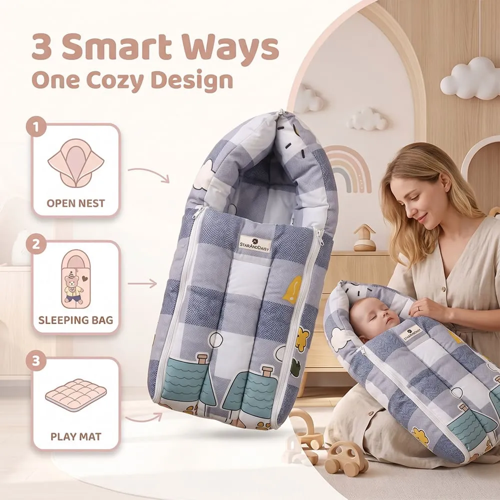 3 smart way of use baby sleeping bag bunny print