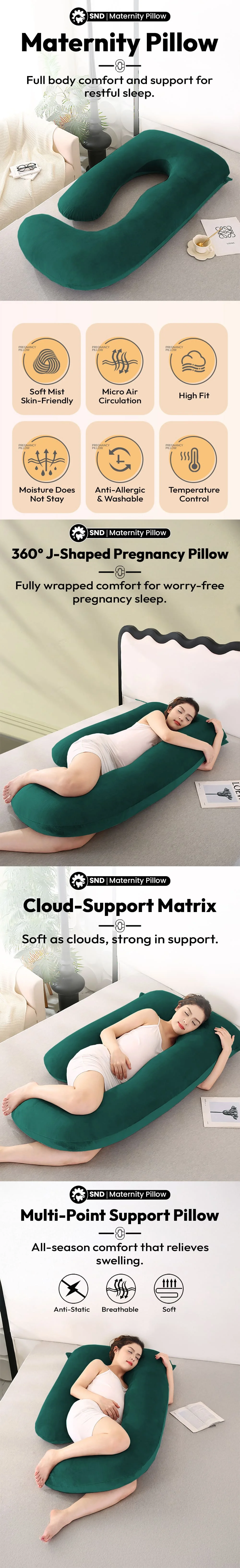 Pregnancy Pillow J Shape