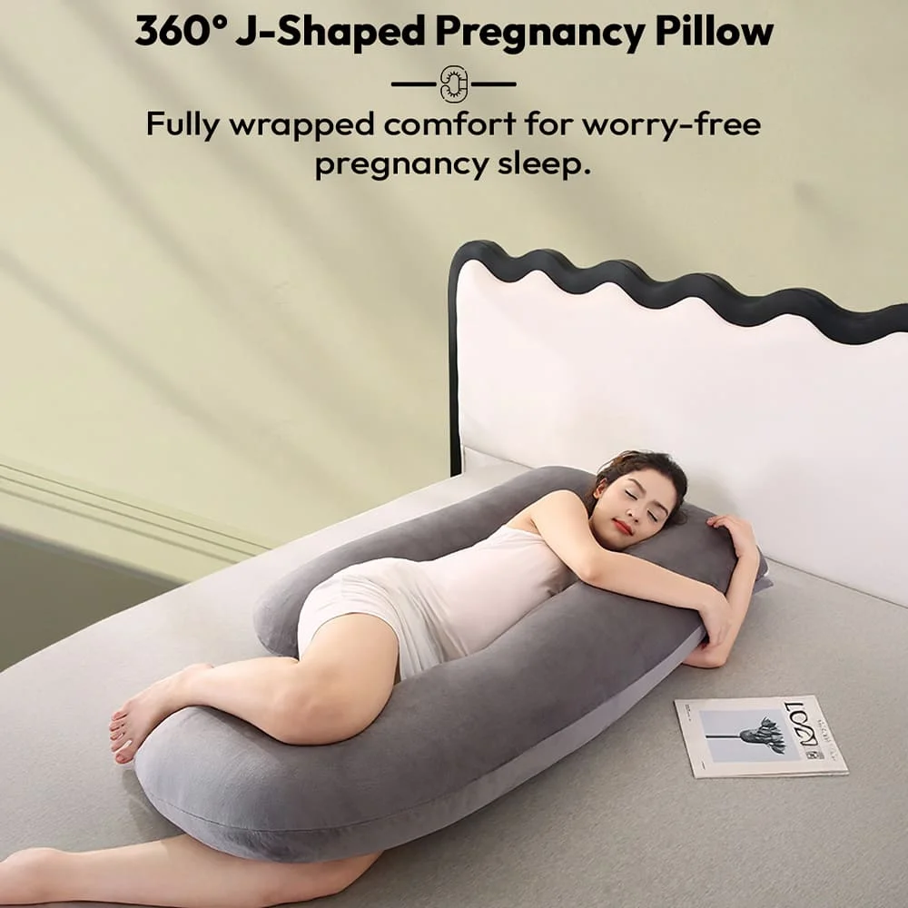 Pregnancy Pillow J Shape Grey